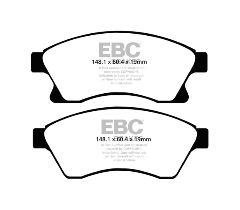 EBC dp42065r | 11+ Chevrolet Cruze 1.4 Turbo (10.9 inch front rotor) Yellowstuff Front Brake Pads; 2011-2023