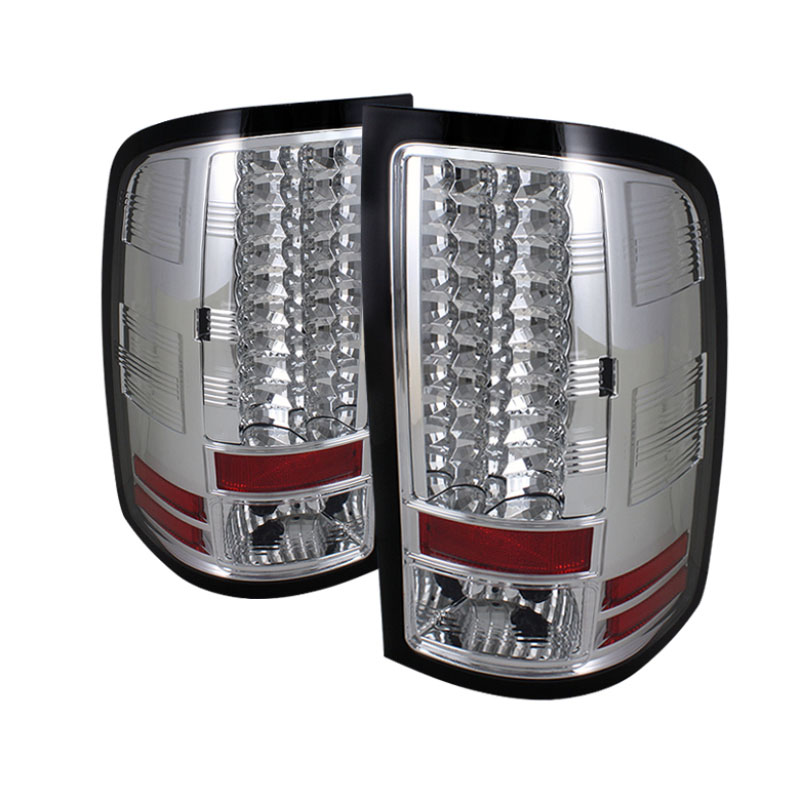 SPYDER 5014931 | Spyder GMC Sierra 3500 1500/2500/3500HD Denali (Not fit Dually 4 Rear Wheels) LED Tail Lights - Chrome - (ALT-YD-GS07-LED-C); 2007-2012