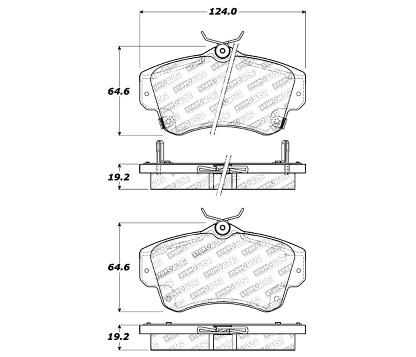 Stoptech 308.08410 | StopTech Street Brake Pads Chrysler PT Cruiser, Front; 2001-2010