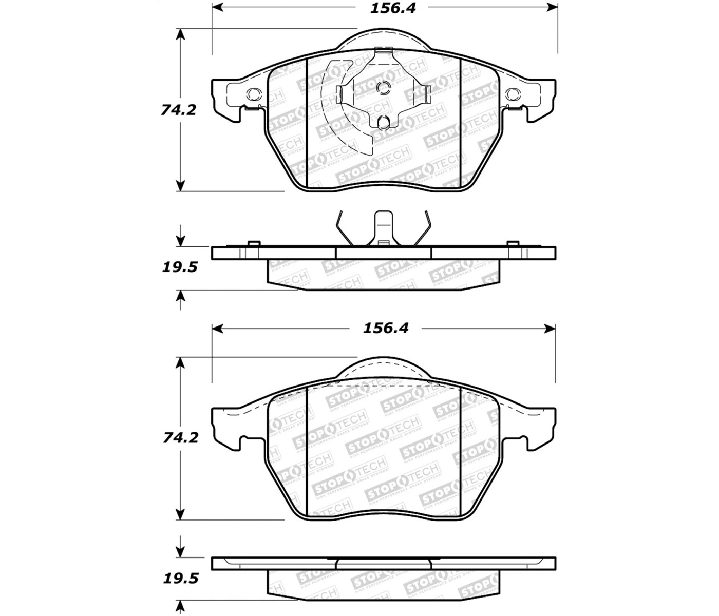 Stoptech 308.06870 | StopTech Street Brake Pads Audi TT Fr 3/99 - To 6/99, Front; 2000-2000