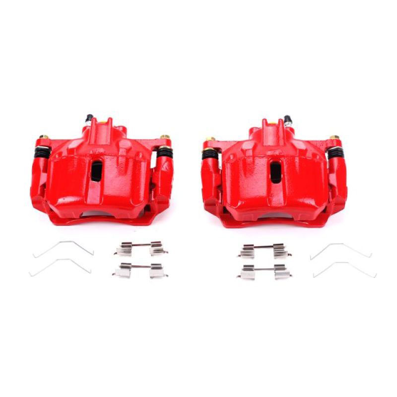 PowerStop s6764 | Power Stop 12-15 Honda Civic Front Red Calipers w/Brackets - Pair; 2012-2015