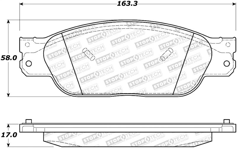 Stoptech 308.08050 | StopTech Street Brake Pads Ford Thunderbird, Front; 2002-2005