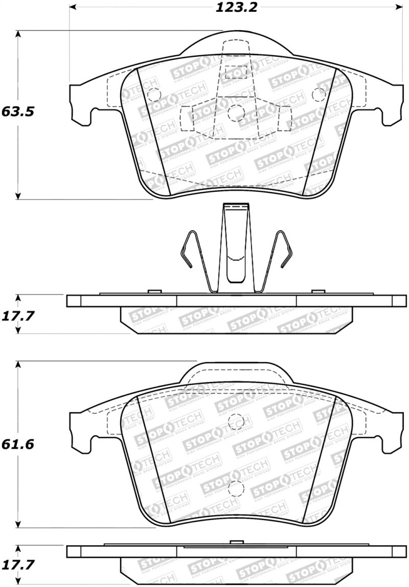 Stoptech 308.09800 | StopTech Street Brake Pads Volvo XC90, Rear; 2003-2014