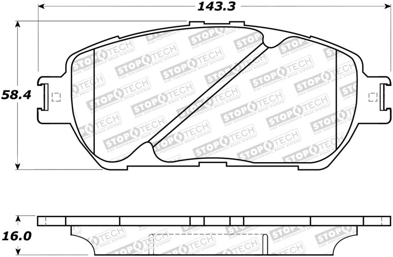 Stoptech 308.09061 | StopTech Street Brake Pads Toyota Solara, Front; 2004-2008