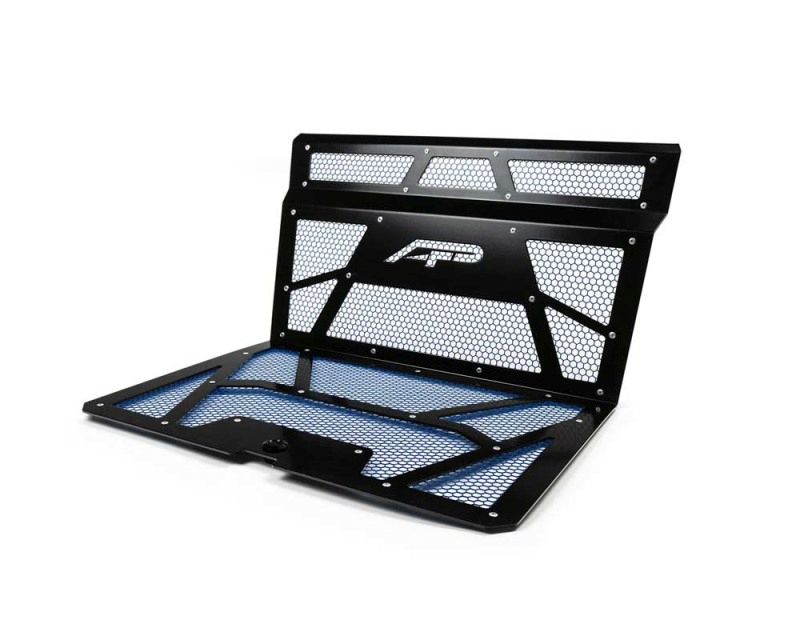 Agency Power aprzr111fgbmblu | 14-18 Polaris RZR XP 1000 / XP Turbo Vented Engine Cover - Gloss Black / Mesh Blue; 2014-2018