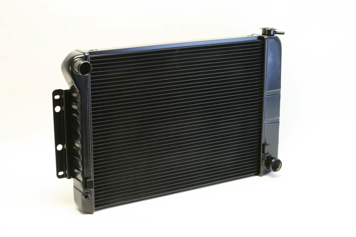 DeWitts Radiator 1249022M | DeWitts Direct Fit Radiator Camaro BB, 23.5" Core CF, Manual, 2 row 1.25" Tubes, Black Ice; 1973-1977