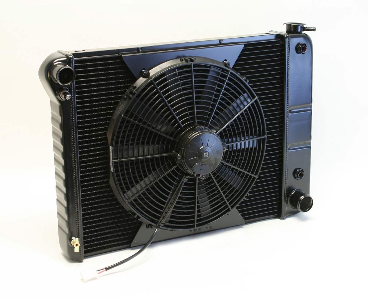 DeWitts Radiator 4239011A | and Fan Nova all, 20.75" Core CF, Auto, Single 16" Fan, Black Ice; 1968-1972