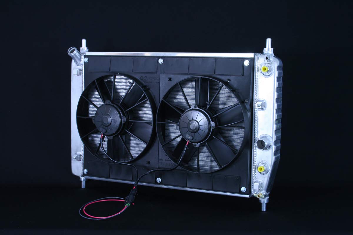 DeWitts Radiator 4139105A | and Fan Corvette Z06 and Auto"s, Dual 11" Spal Fans, Natural; 2005-2013