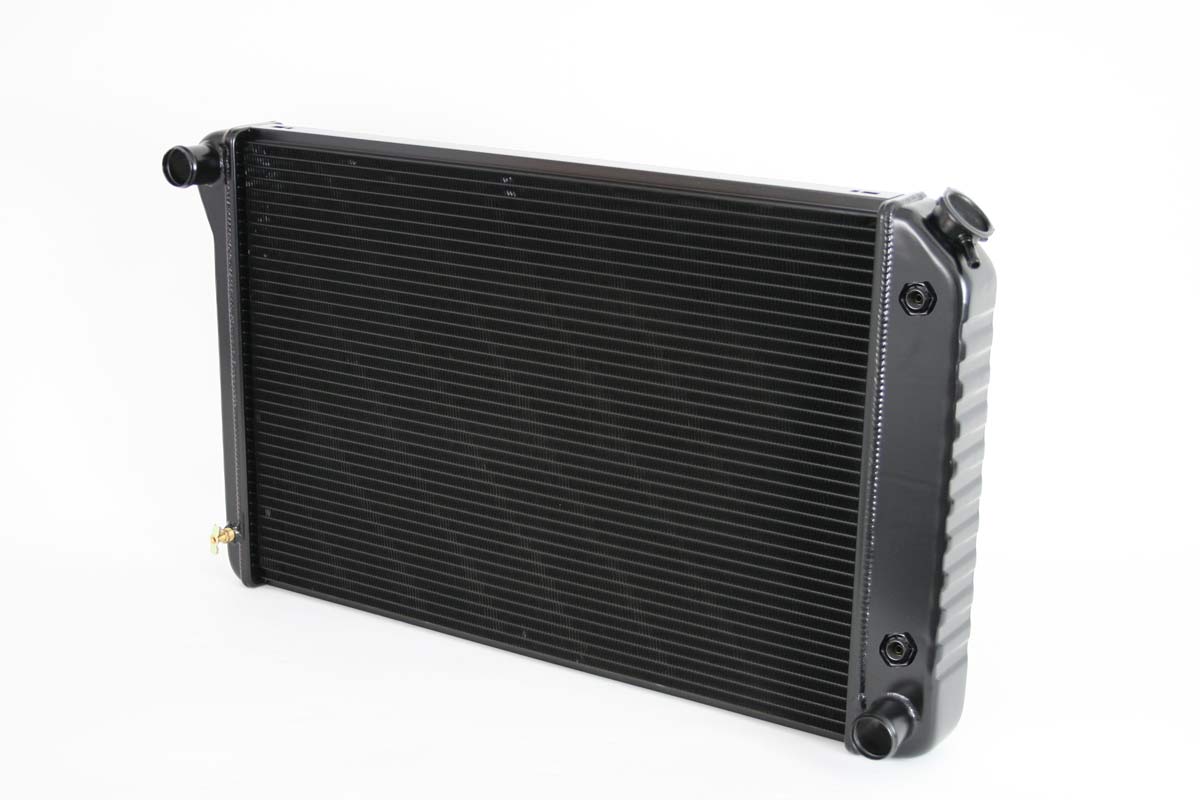 DeWitts Radiator 1239021A | DeWitts Direct Fit Radiator Firebird/Trans Am 27.5" Core CF, Auto, 2 row 1" Tubes, Black Ice; 1970-1981