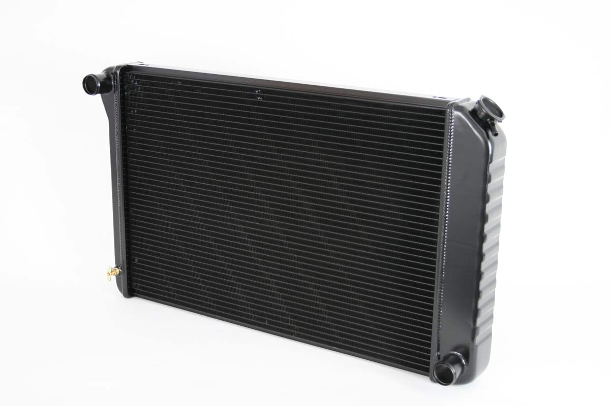 DeWitts Radiator 1239005M | DeWitts Direct Fit Radiator Camaro 26.25" Core CF, Manual, 2 row 1" Tubes, Black Ice; 1970-1981