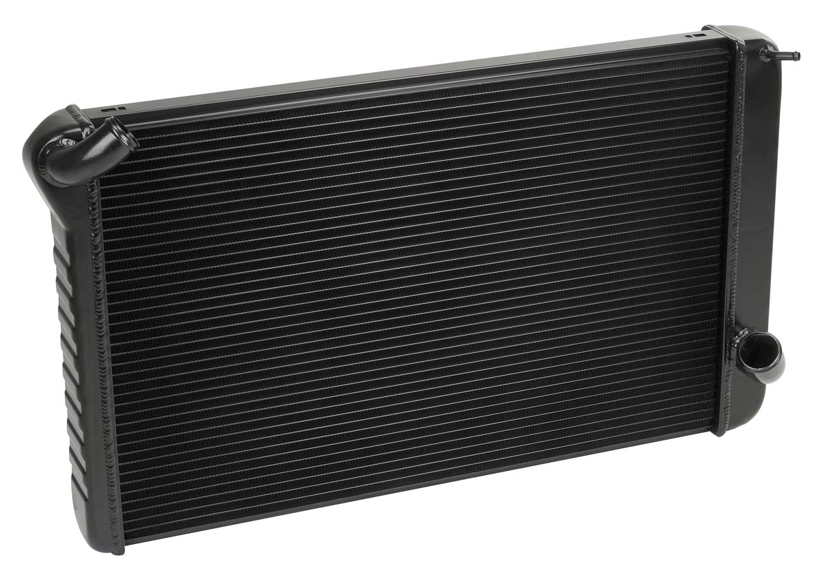 DeWitts Radiator 1239069M | DeWitts Direct Fit Radiator Corvette, BB Manual 2 row 1" Tube, Black Ice; 1969-1972