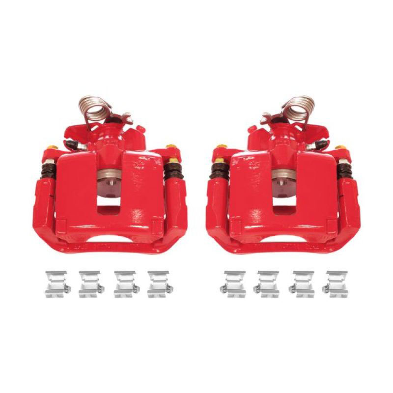 PowerStop s5466 | Power Stop 13-17 Ford Explorer Rear Red Calipers w/Brackets - Pair; 2013-2017