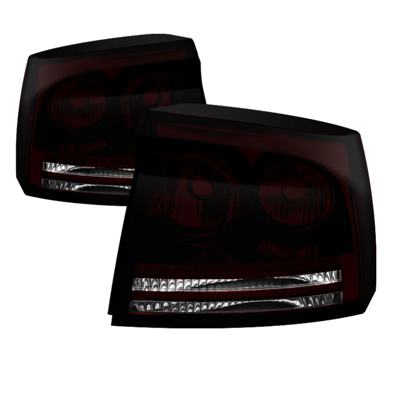 SPYDER 9033131 | Xtune Dodge Charger 05-08 OEM Style Tail Lights Dark Red ALT-JH-DC05-OE-RSM; 2005-2008