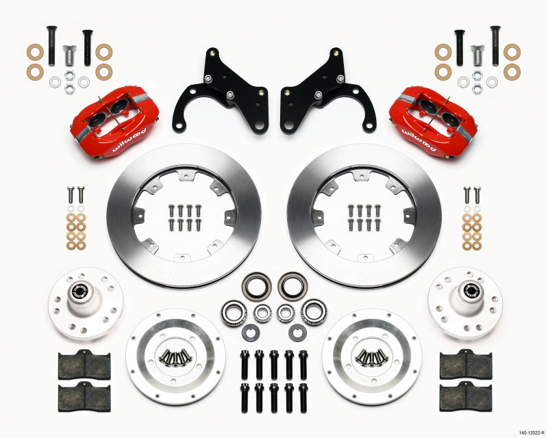 Wilwood 140-12022-r | Forged Dynalite Front Kit 12.19in Red 65-68 Chevy Impala -Drum Spindle; 1965-1968