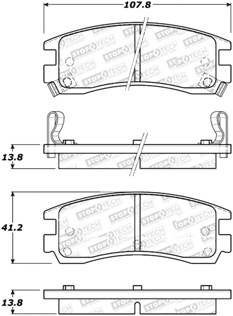 Stoptech 305.07140 | StopTech Street Select Brake Pads Oldsmobile Aurora, Rear; 1995-2003