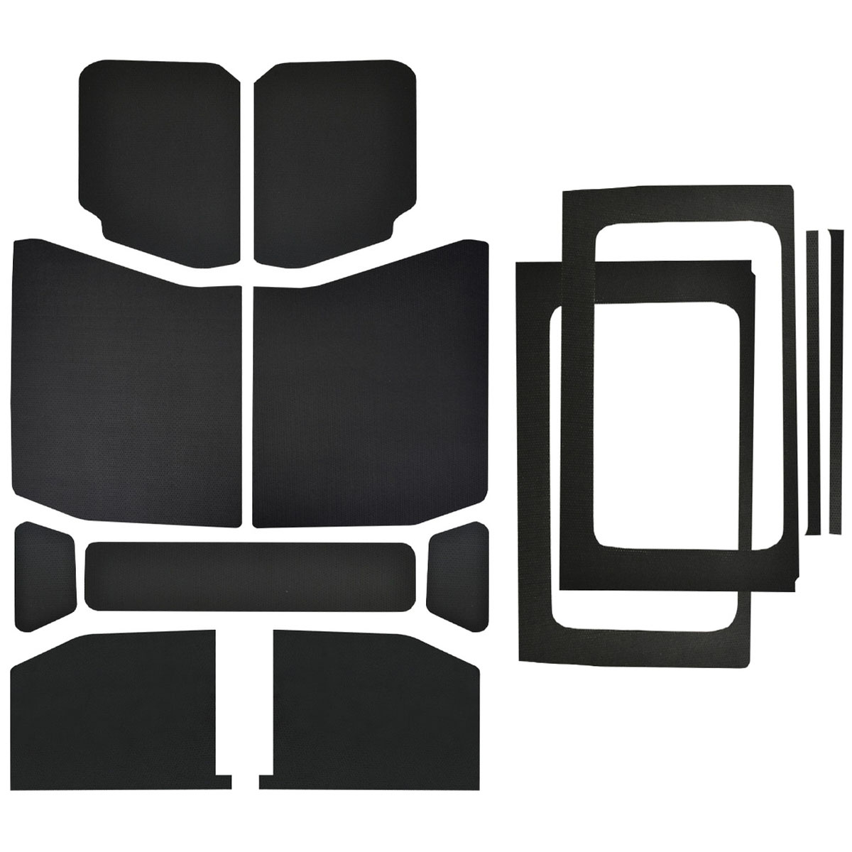 DEI 50182 | 18-23 Jeep Wrangler JL 4-Door Boom Mat Complete Headliner Kit - 13 Piece - Black Leather Look; 2018-2023