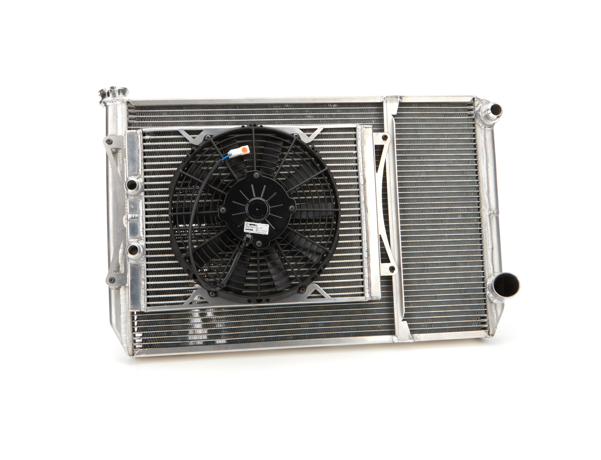 Fluidyne Performance mgmslmopen | FLUIDYNE PERFORMANCE Radiator Dbl 29x18 W/Oil Cooler Fan w/ Fill Neck