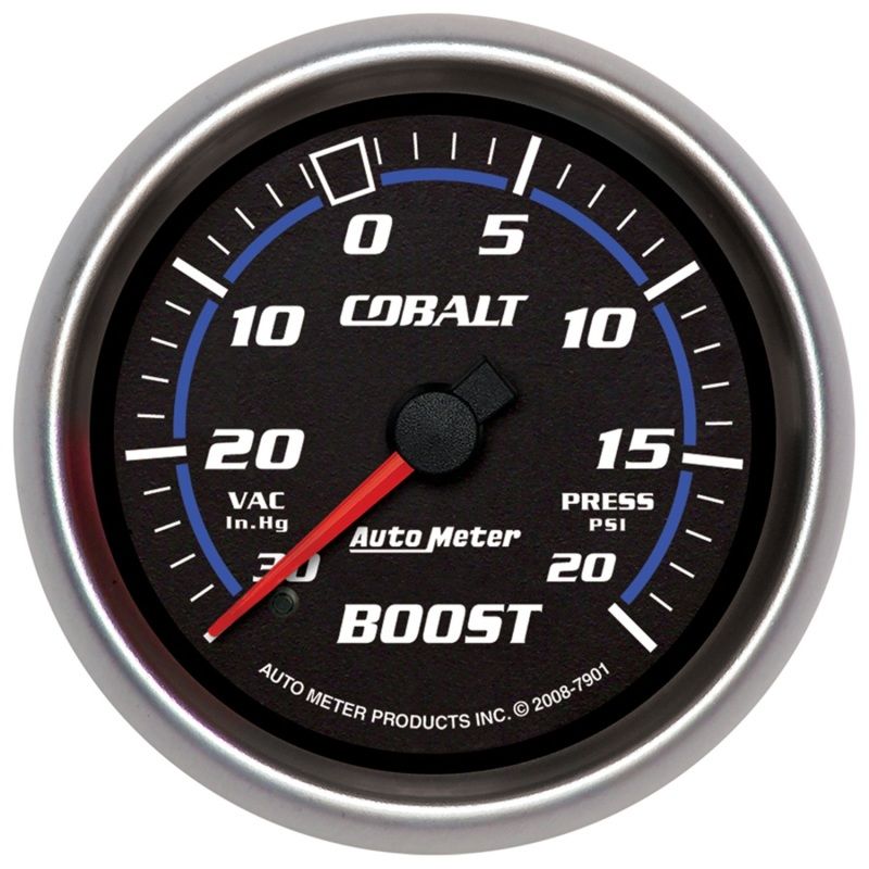 AutoMeter 7901 | Gauge Vac/Boost 2-5/8in. 30Inhg-20PSI Mechanical Cobalt; 2020-2020