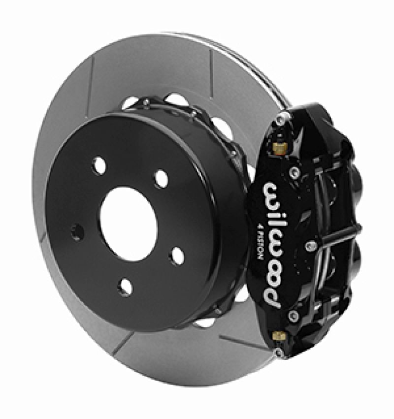 Wilwood 14016179 | 2020+ Jeep Gladiator (JT) Narrow Superlite 4R Rear Slotted Brake Kit 14.00in Black w/ Lines; 2020-2023