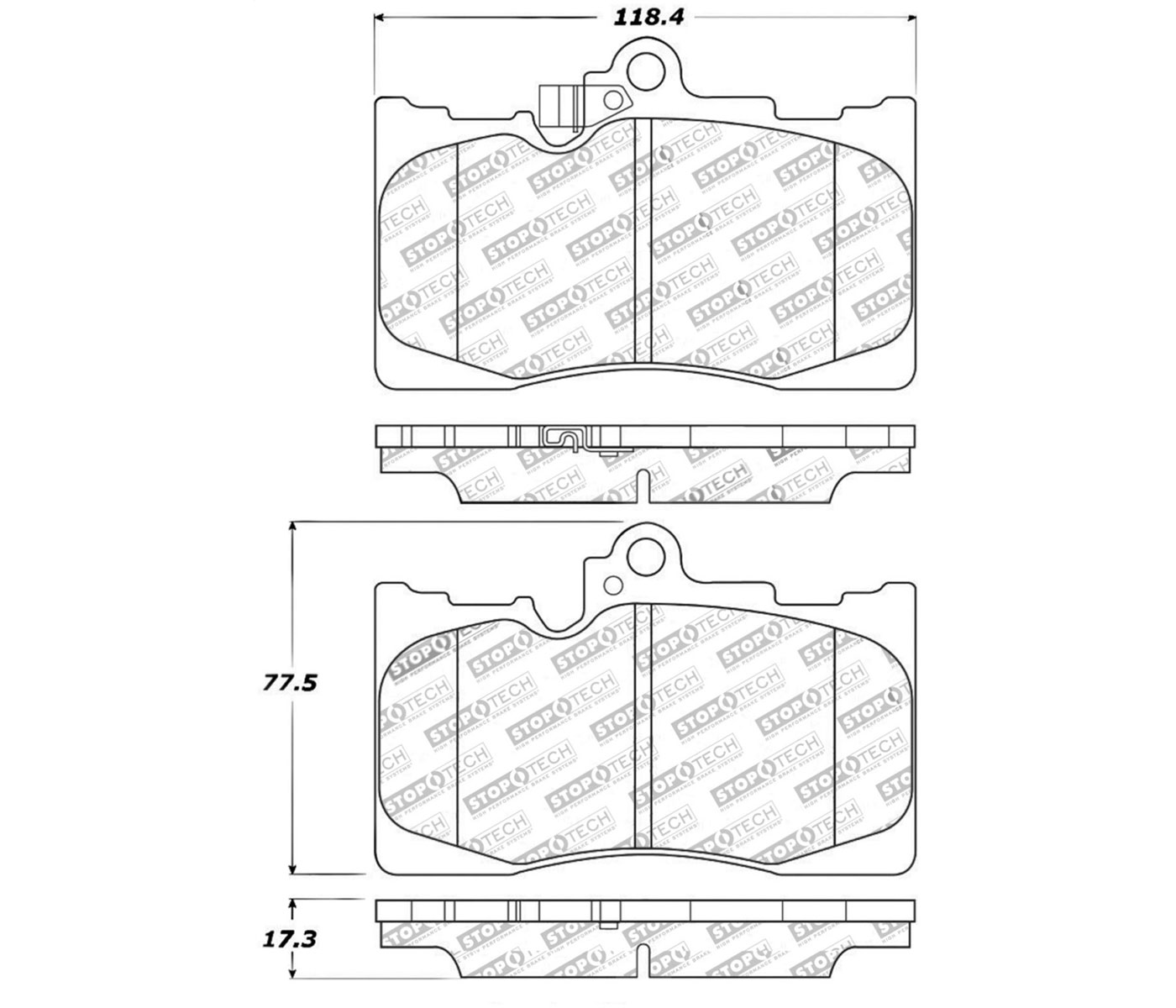 Stoptech 309.11180 | StopTech Sport Brake Pads Lexus IS350, Front; 2006-2015