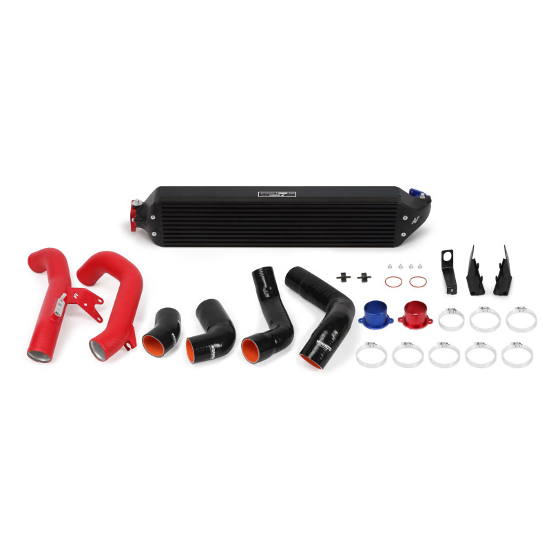 Mishimoto mmint-civ-16kbkwrd | 2016+ Honda Civic 1.5T / 2017+ Honda Civic Si Black Intercooler Kit w/Red Pipes; 2017-2020