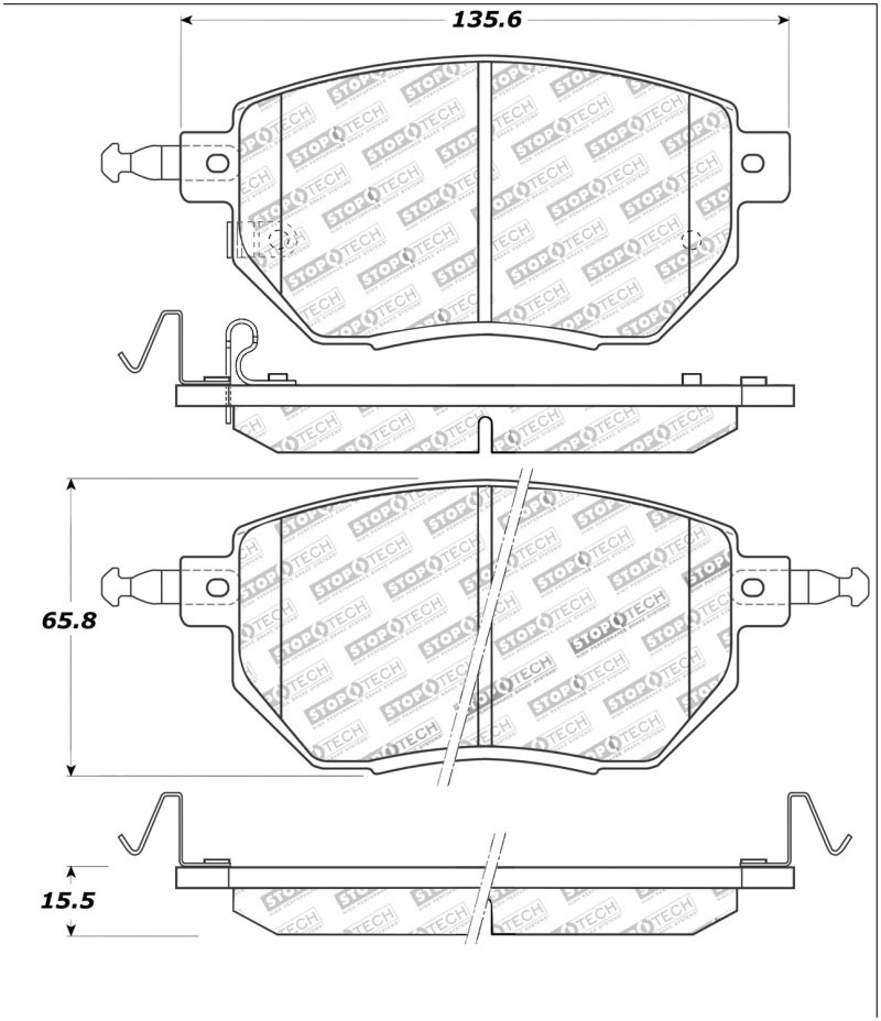 Stoptech 308.09690 | StopTech Street Brake Pads Nissan Maxima, Front; 2004-2008