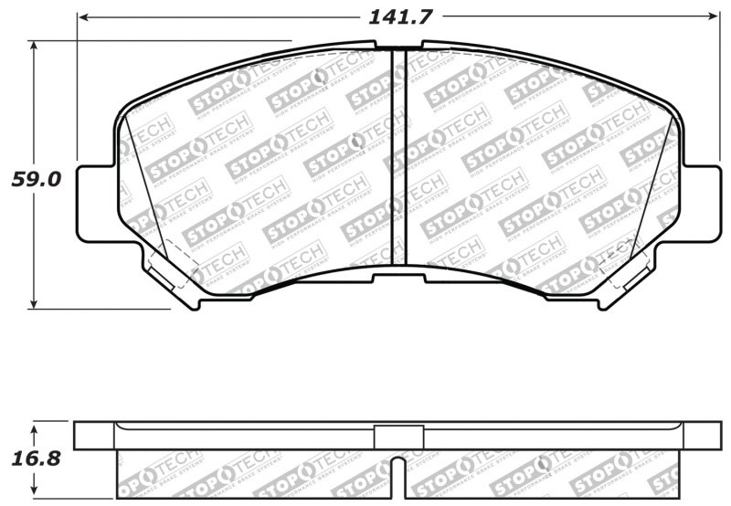 Stoptech 309.13380 | StopTech Sport Brake Pads Nissan Rogue Select S 5th Digit in VIN, Front; 2014-2015