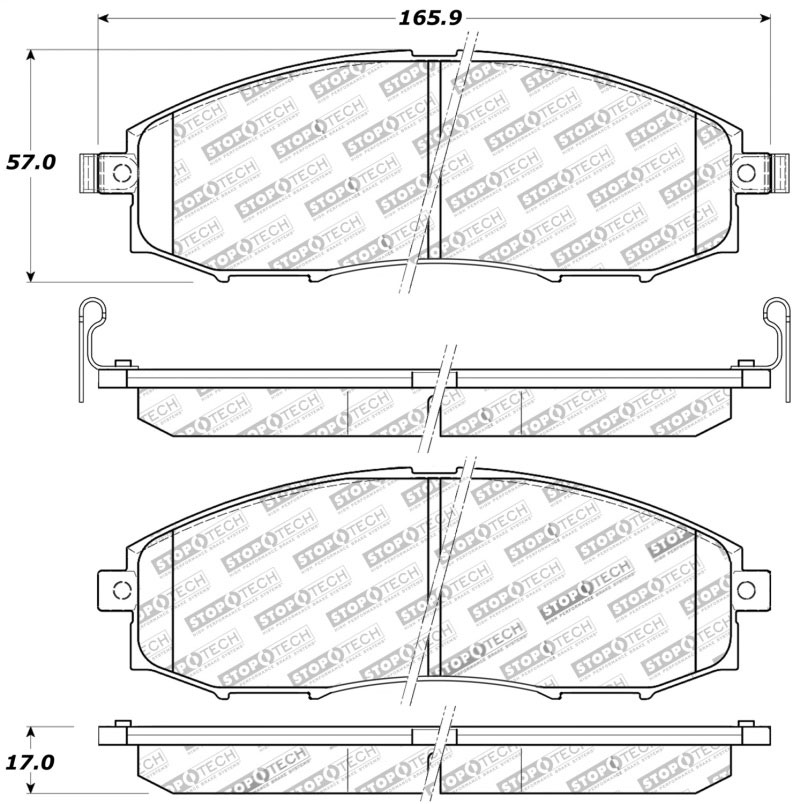 Stoptech 309.08300 | StopTech Sport Brake Pads Nissan Xterra, Front; 2000-2004