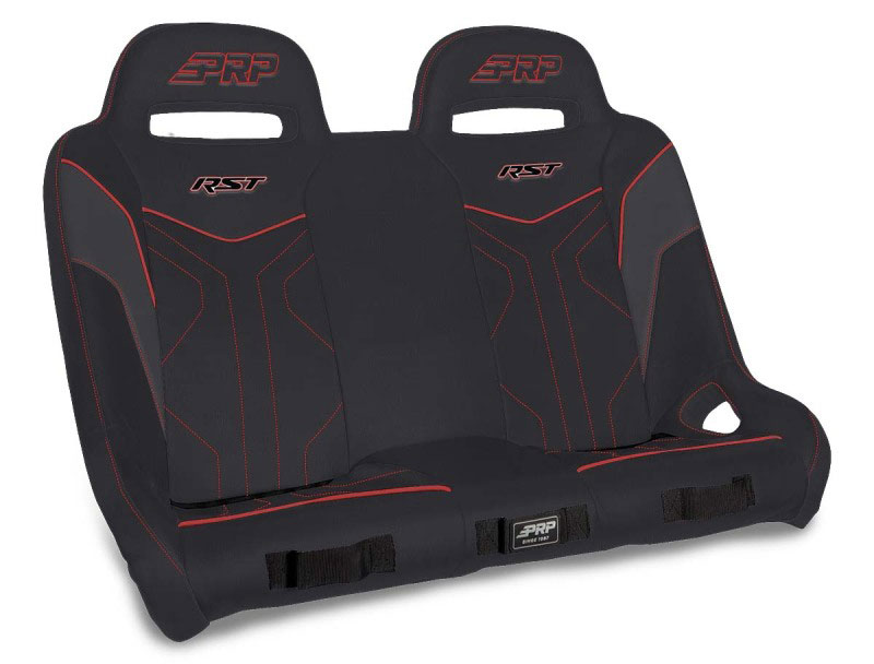 PRP Seats a4901-204 | PRP Polaris RZR XP4 1000/XP4 Turbo/XP4 Turbo S RST Rear Suspension Bench- Black/Red; 2014-2022