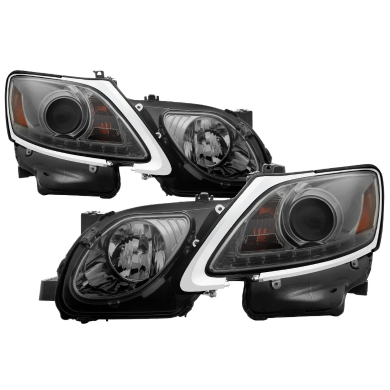 SPYDER 5082817 | Spyder Lexus GS 300 / 350 / 450 / 460 Projector Headlights - Xenon/HID Model Only - DRL LED - Smoke - (PRO-YD-LG06-HID-DRL-SM); 2006-2011