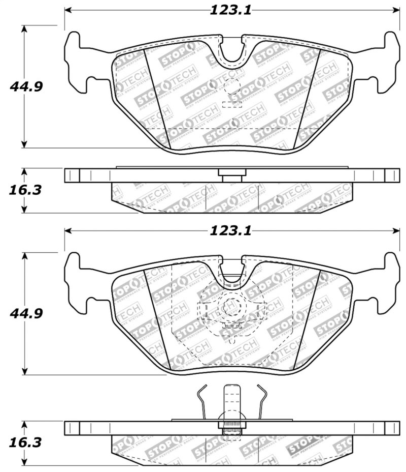 Stoptech 309.03960 | StopTech Sport Brake Pads BMW 750iL, Rear; 1988-1994