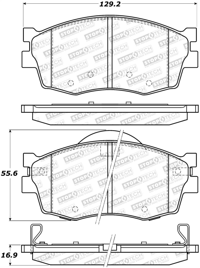 Stoptech 308.11560 | StopTech Street Brake Pads Hyundai Accent, Front; 2006-2011