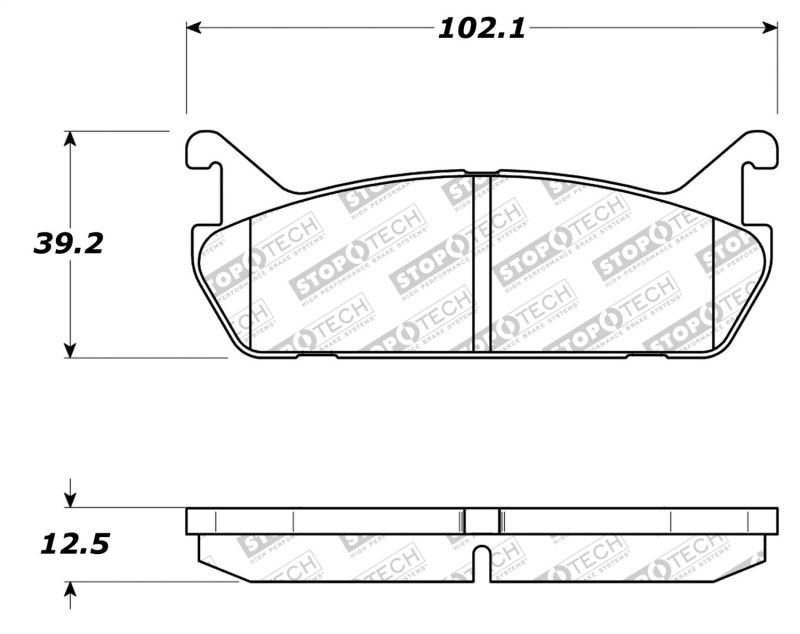 Stoptech 305.04580 | StopTech Street Select Brake Pads Mazda Protege Front Caliper Cast# 22-14, Rear; 1990-1994