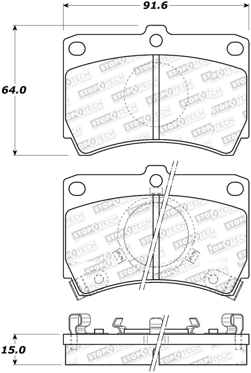 Stoptech 308.03190 | StopTech Street Brake Pads Mazda 323 GTX, Front; 1988-1989