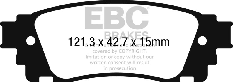 EBC dp42262r | 2017+ Toyota C-HR 2.0L Yellowstuff Rear Brake Pads; 2017-2024