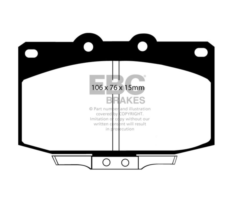 EBC dp4763r | 86-89 Mazda RX7 2.4 (1.3 Rotary)(Vented Rear Rotors) Yellowstuff Front Brake Pads; 1986-1989