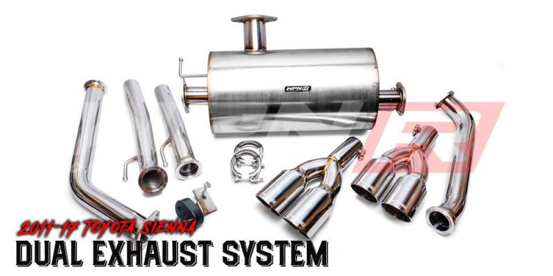 Weapon R 953600101 | 11-17 Toyota Sienna 3.5L Axle Back Exhaust w/Straight Cut Tips; 2011-2017