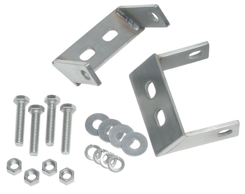 Kentrol 30508 | 45-86 Jeep CJ Rear Bumper Brackets Pair - Polished Silver; 1955-1986