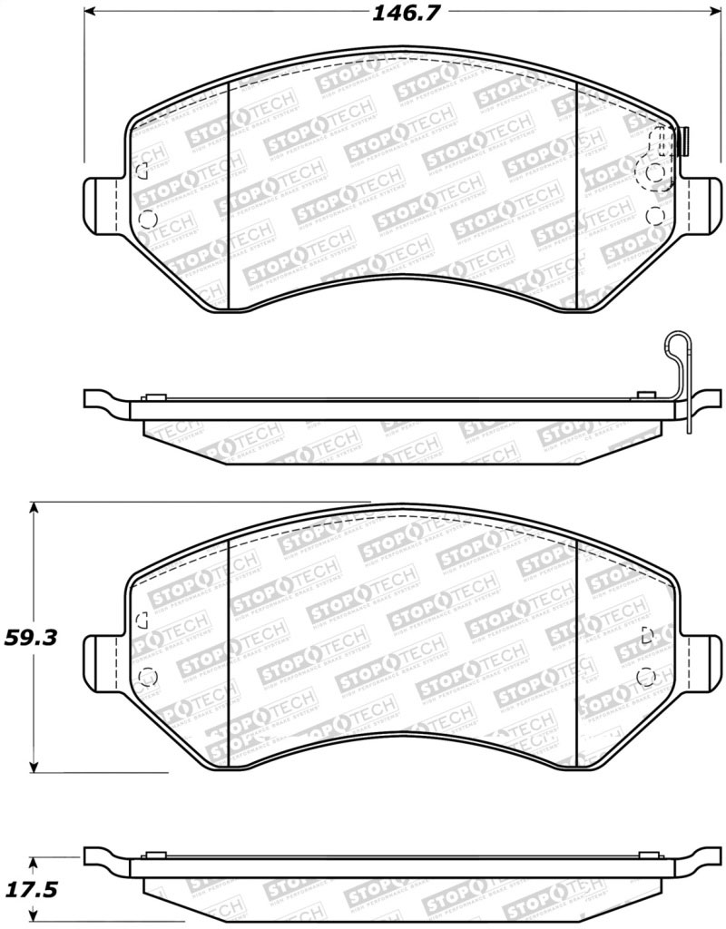 Stoptech 305.08560 | StopTech Street Select Brake Pads Jeep Liberty, Front; 2002-2007