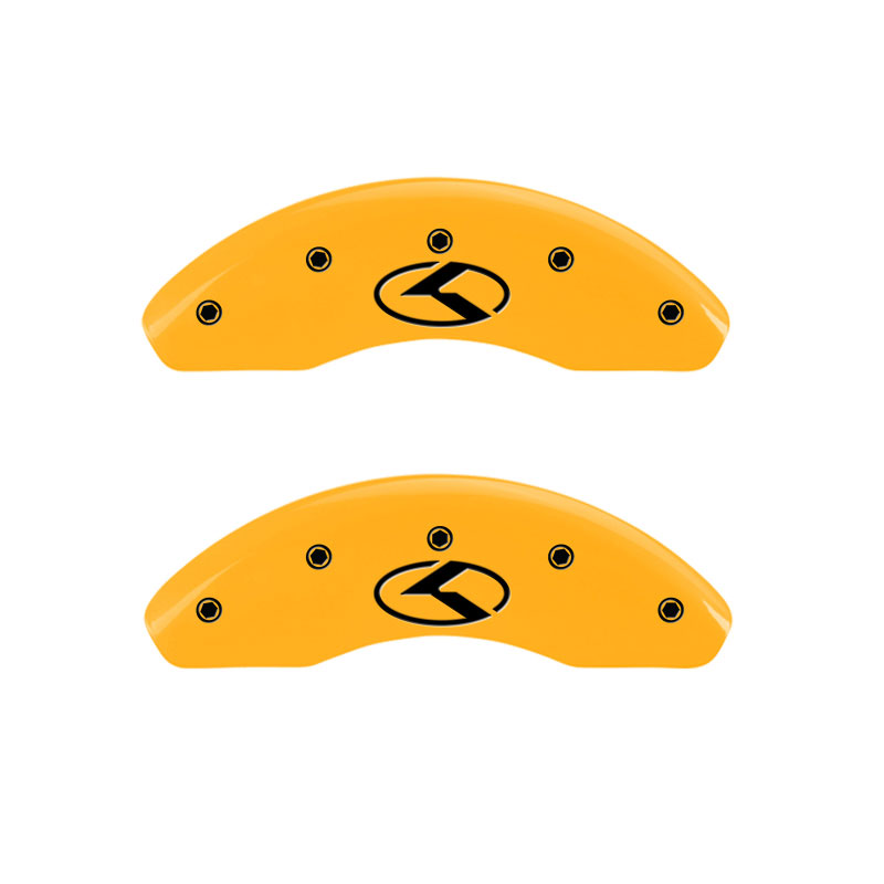 MGP 21187SCRKYL | 4 Caliper Covers Engraved Front & Rear Circle K/Kia Yellow Finish Black Char 2013 Kia Optima; 2011-2013