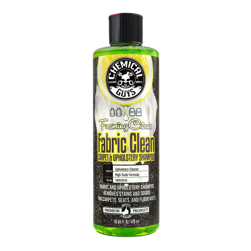 Chemical Guys cws20316 | Foaming Citrus Fabric Clean Carpet/Upholstery Shampoo & Odor Eliminator - 16oz (P6)