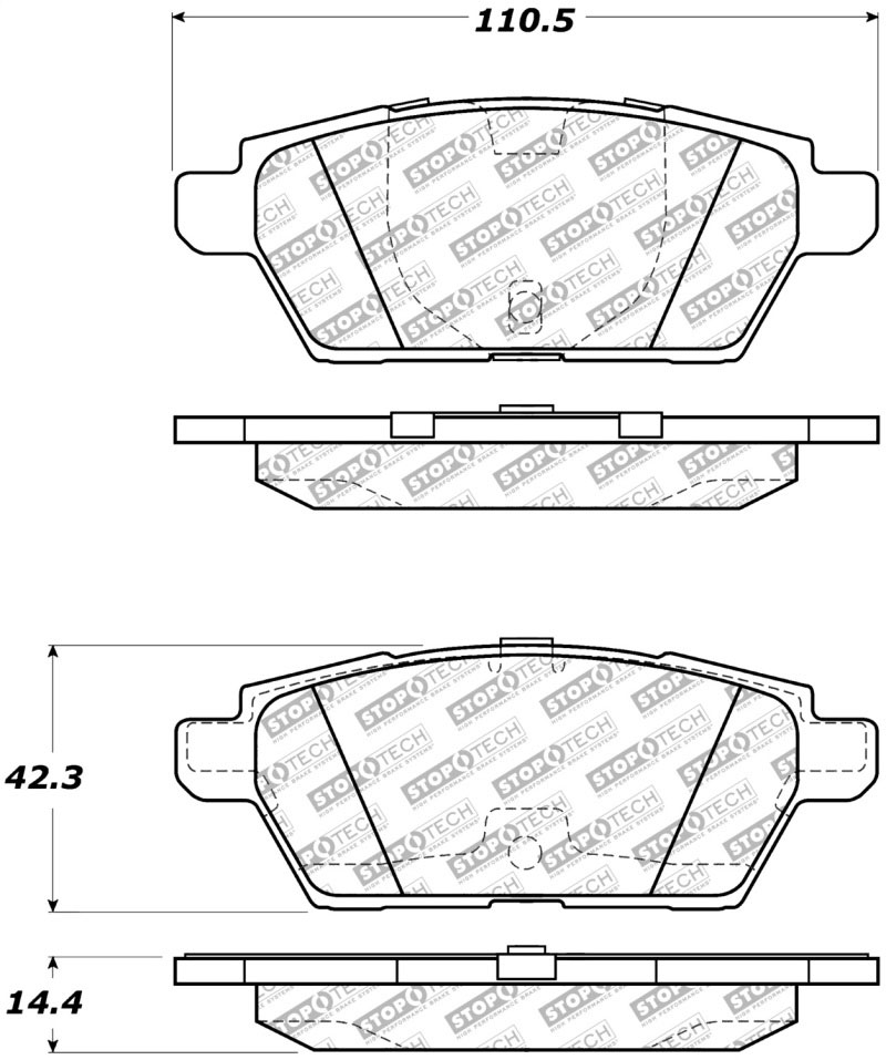 Stoptech 305.11610 | StopTech Street Select Brake Pads Mazda 6, Rear; 2006-2013