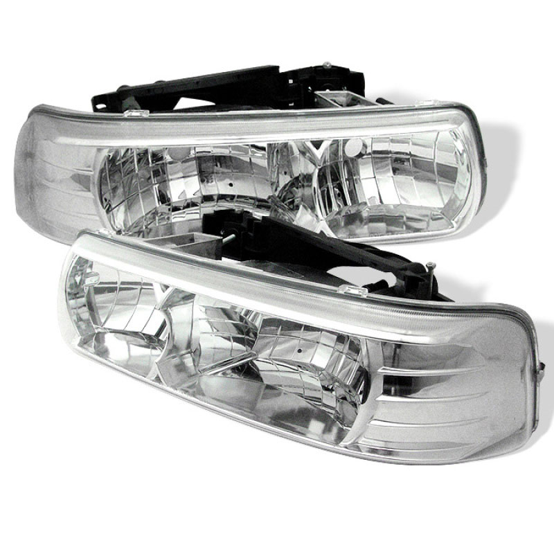 SPYDER 5012487 | Spyder Silverado Crystal Headlights - Chrome - (HD-YD-CSIL99-C); 1999-2003