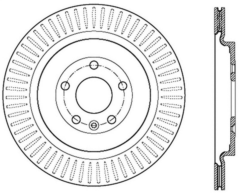 Stoptech 128.65137L | StopTech Ford Flex Sport Cross Drilled Brake Rotor, Rear Left; 2013-2018