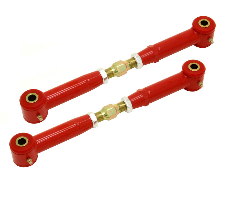 BMR Suspension TR003R | BMR Adjustable Toe Rod - Rear Poly Bushings Red; 2010-2015