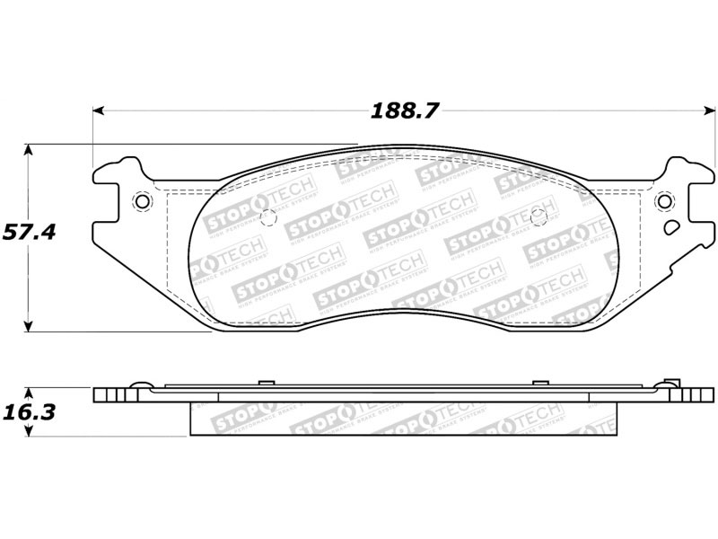 Stoptech 308.10450 | StopTech Street Brake Pads Ford E-150 Club Wagon, Front; 2004-2005