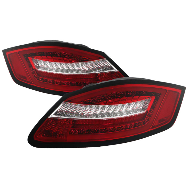 SPYDER 5083173 | Spyder Porsche 987 Cayman LED Tail Lights - Red Clear - (ALT-YD-P98705-LED-RC); 2006-2008