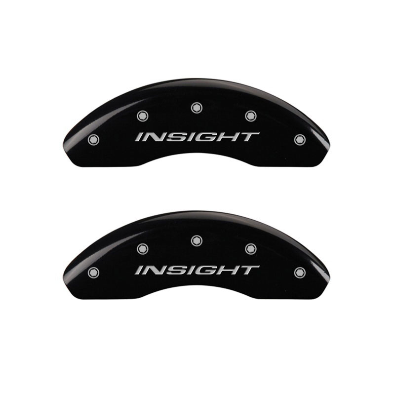 MGP 20003FINSBK | Front set 2 Caliper Covers Engraved Front Insight Black finish silver ch; 2011-2014