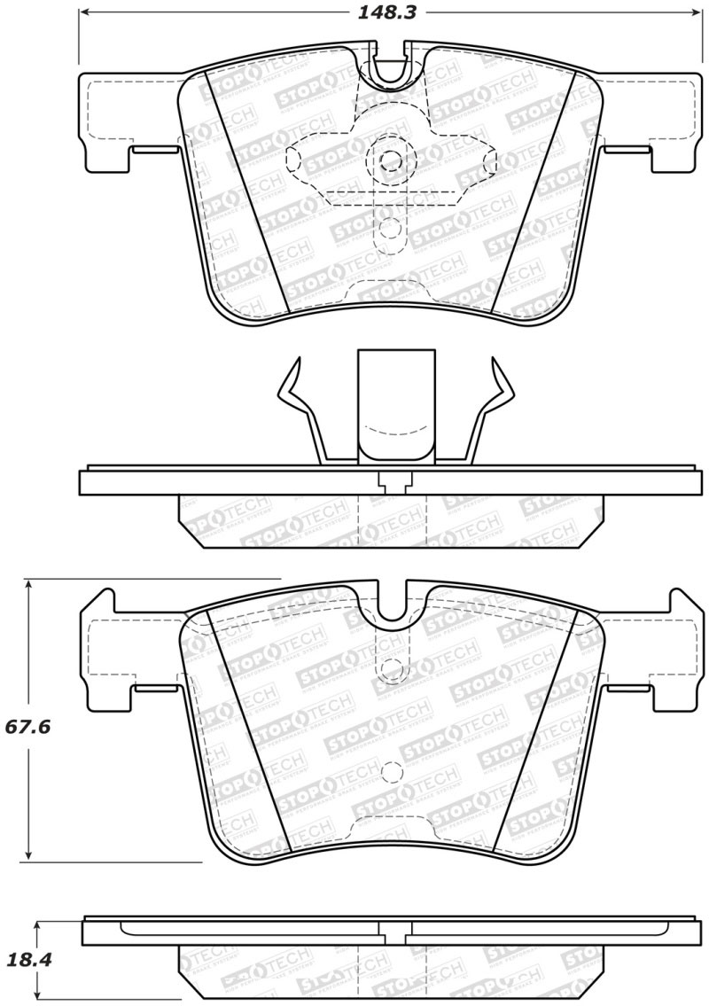 Stoptech 309.15610 | StopTech Sport Brake Pads BMW X3, Front; 2016-2017