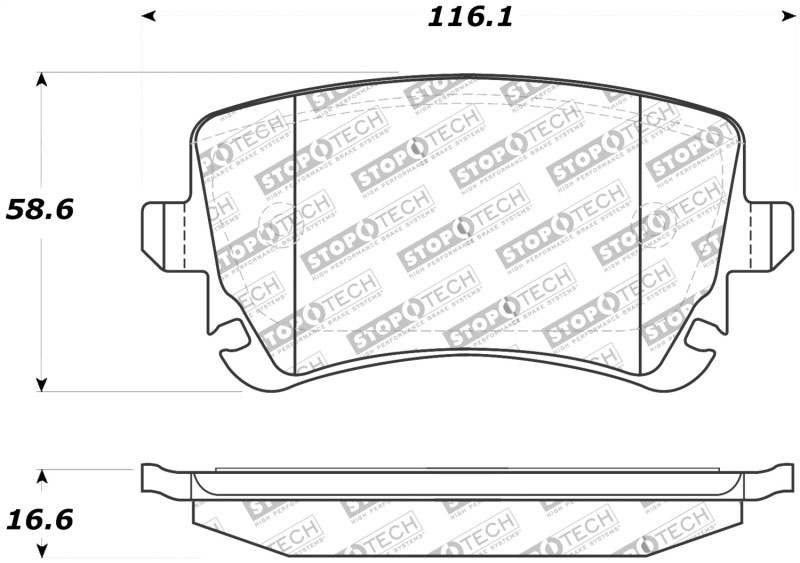 Stoptech 308.10180 | StopTech Street Brake Pads Audi S6, Rear; 2007-2011